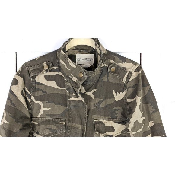 Sky and Sparrow green Camo camouflage military style cotton jacket - Picture 4 of 7